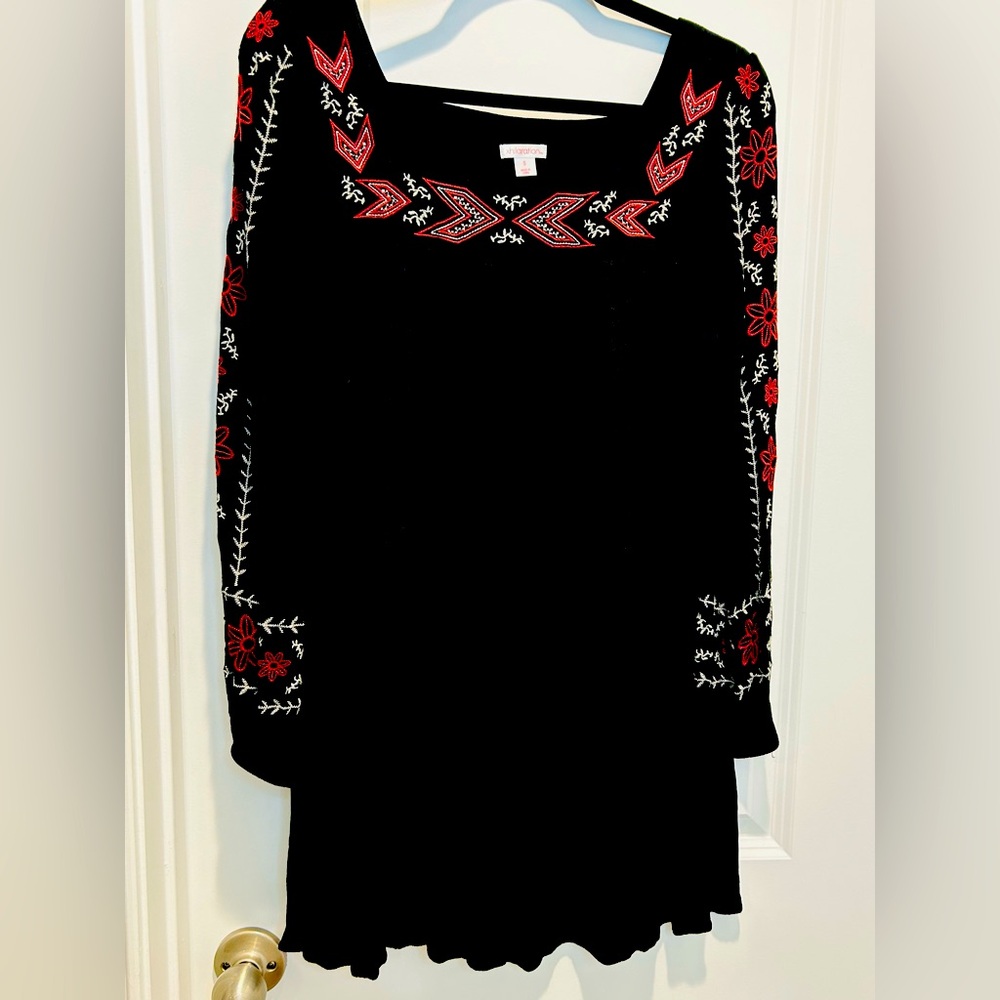 Embroidered black Target xhilaration baby doll dress size small